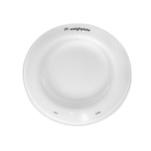 white weighplate smart plate with built in digital scale
