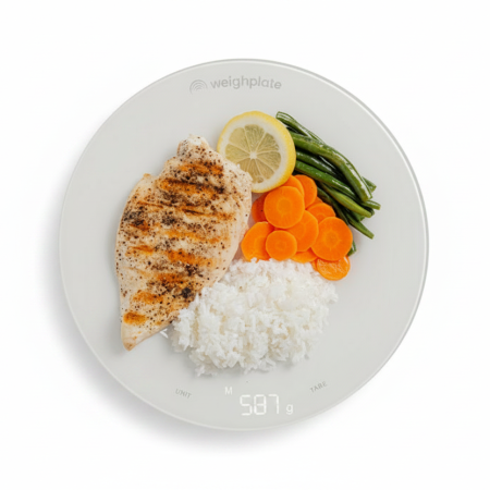Salmon meal on Weighplate smart plate